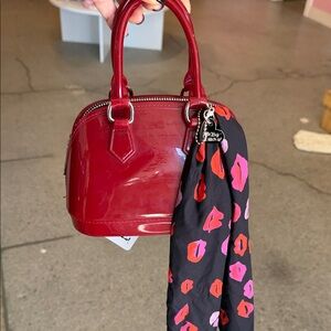 Betsey Johnson Red Mini Bag with Scarf Accent